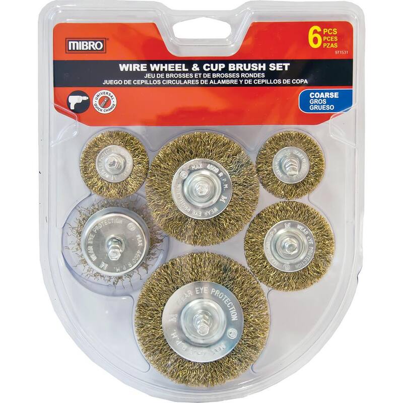 Juego de cepillo de alambre grueso de propósito general MIBRO (6 piezas) - 971531