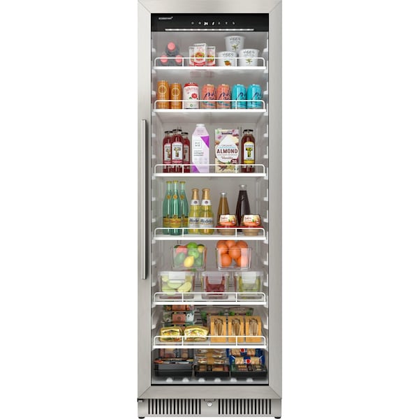 Edgestar 24 Inch Wide 137 Cu Ft Commercial Beverage Merchandiser W Temperature Alarm and Reversible Door - VBM131SS