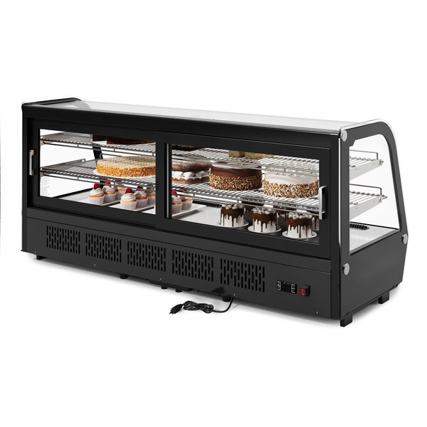 Koolmore 60 in. Countertop Bakery Display Refrigerator in Black, 8 cu. ft. - CDC-8C-BK