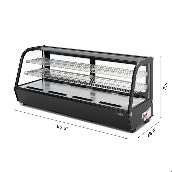Koolmore 60 in. Countertop Bakery Display Refrigerator in Black, 8 cu. ft. - CDC-8C-BK