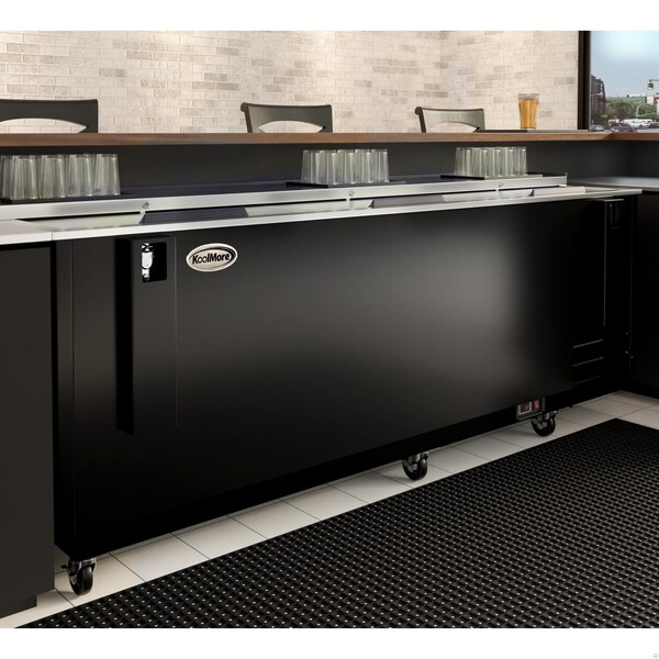 Koolmore 95 in. Commercial Bottle Cooler in Black with Built-In Opener, ETL Listed, 30 cu. ft. - KM-BOC95-BK