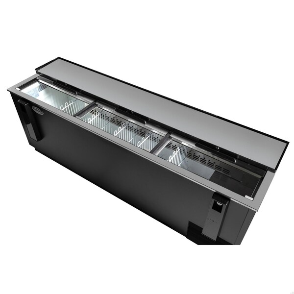 Koolmore 95 in. Commercial Bottle Cooler in Black with Built-In Opener, ETL Listed, 30 cu. ft. - KM-BOC95-BK
