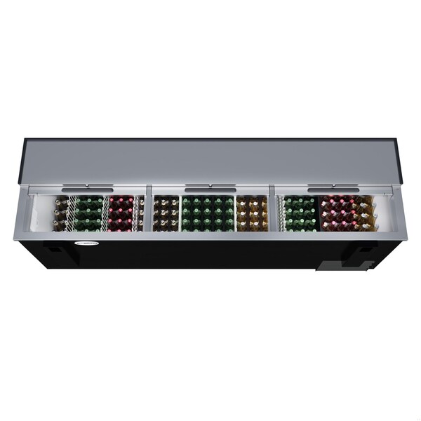 Koolmore 95 in. Commercial Bottle Cooler in Black with Built-In Opener, ETL Listed, 30 cu. ft. - KM-BOC95-BK