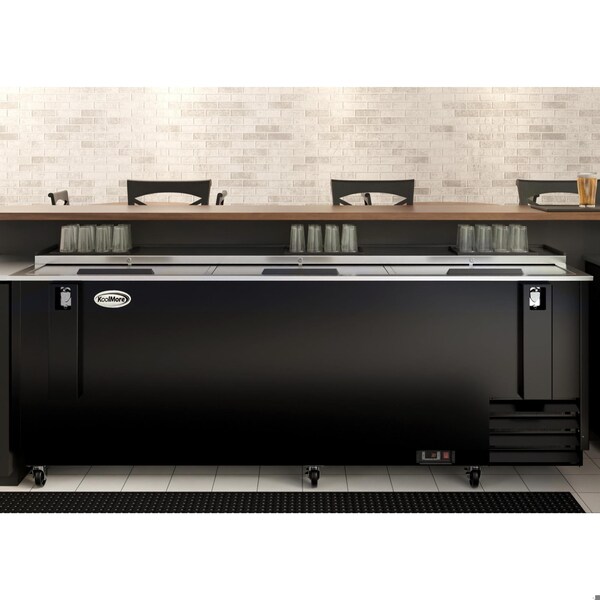 Koolmore 95 in. Commercial Bottle Cooler in Black with Built-In Opener, ETL Listed, 30 cu. ft. - KM-BOC95-BK