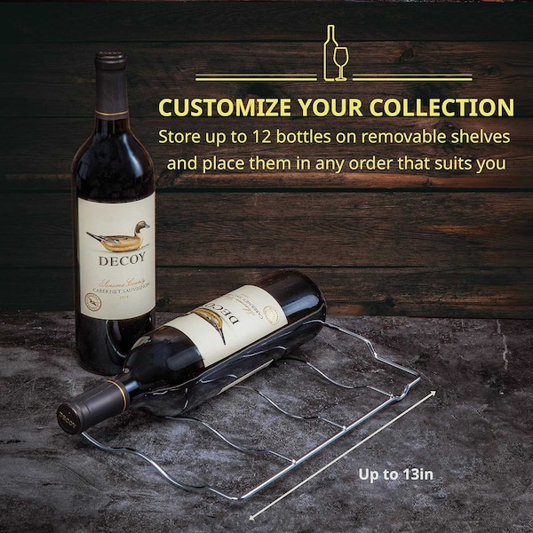 Schmck Schmecke 12 Bottle Compressor Wine Refrigerator, Freestanding Wine Cooler with Lock, Stainless Steel - SHMFWCC121LSS