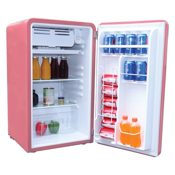 Frigidaire 3.2-Cu.ft 60-Watt Retro Compact Refrigerator, Pink - EFR372-B-PINK