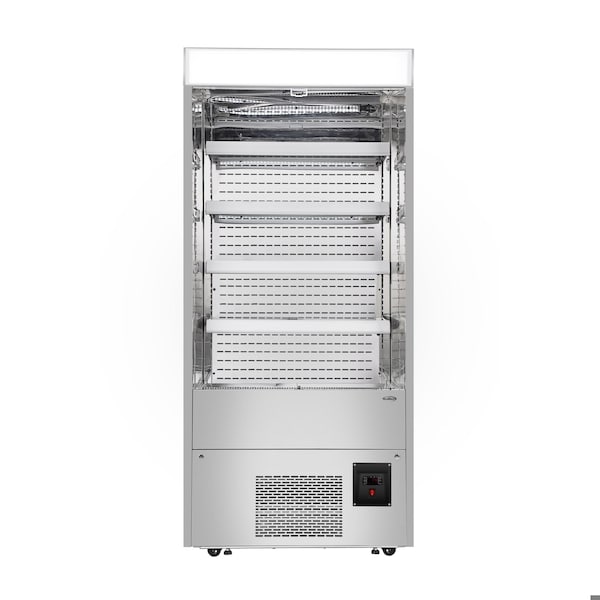Koolmore 35.5 in. Open-Air Merchandiser Grab and Go Refrigerator, 18 cu. ft. in Stainless Steel - KM-CDA-18C-SS