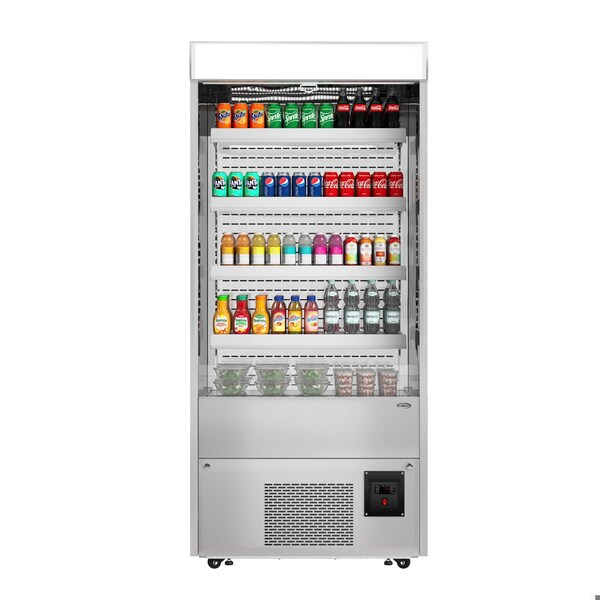 Koolmore 35.5 in. Open-Air Merchandiser Grab and Go Refrigerator, 18 cu. ft. in Stainless Steel - KM-CDA-18C-SS