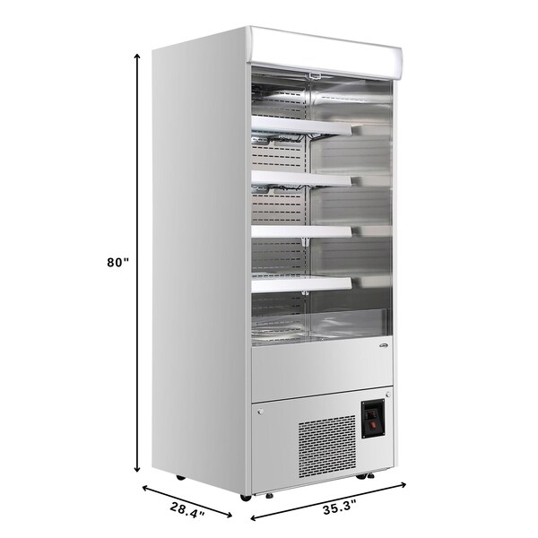 Koolmore 35.5 in. Open-Air Merchandiser Grab and Go Refrigerator, 18 cu. ft. in Stainless Steel - KM-CDA-18C-SS