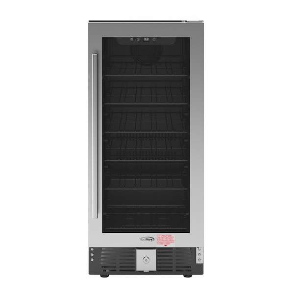 Koolmore 15 in. Small Stainless Steel, Glass-Door Built-In Refrigerator and Beverage Cooler, 3 cu. ft. - KM-BIR3C-GD