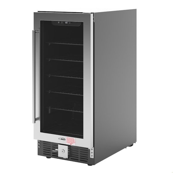 Koolmore 15 in. Small Stainless Steel, Glass-Door Built-In Refrigerator and Beverage Cooler, 3 cu. ft. - KM-BIR3C-GD