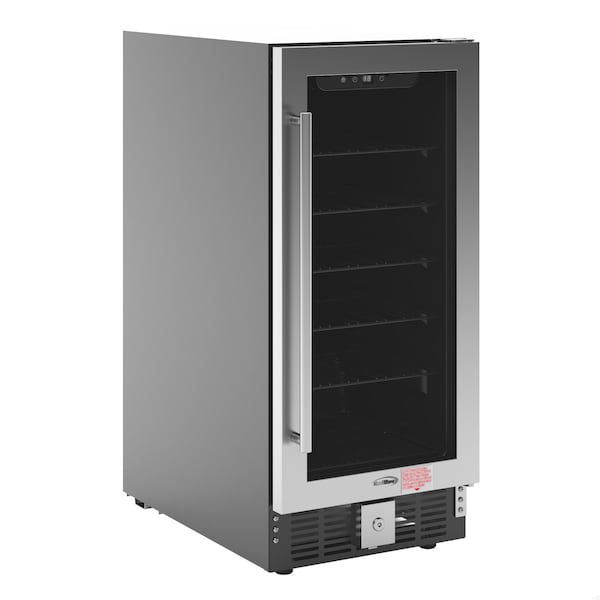 Koolmore 15 in. Small Stainless Steel, Glass-Door Built-In Refrigerator and Beverage Cooler, 3 cu. ft. - KM-BIR3C-GD