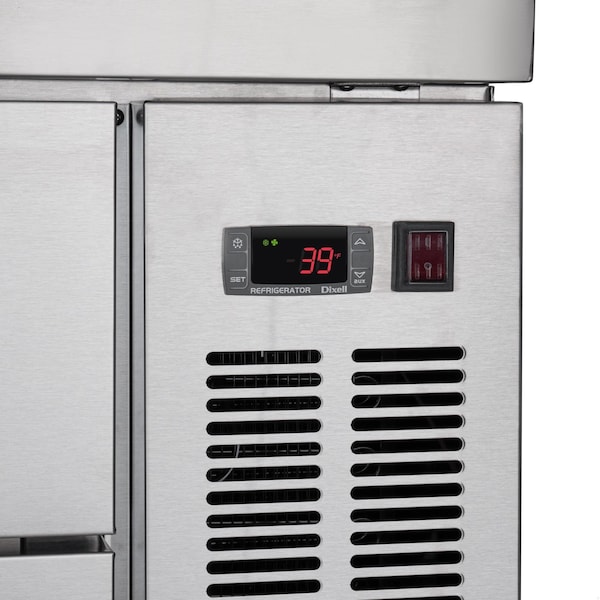 Koolmore 72 in. Commercial Chef Base Refrigerator Storage Cabinet, Pull-Out Drawers, Rolling Caster Wheels - KM-BR-724D