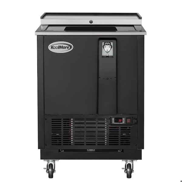 Koolmore 25 in. Commercial Bottle Cooler in Black with Built-In Opener, ETL Listed, 5 cu. ft. - KM-BOC25-BK