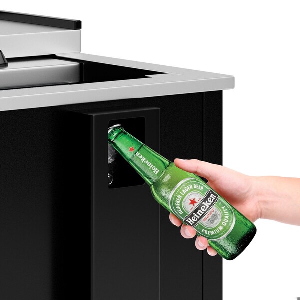 Koolmore 25 in. Commercial Bottle Cooler in Black with Built-In Opener, ETL Listed, 5 cu. ft. - KM-BOC25-BK