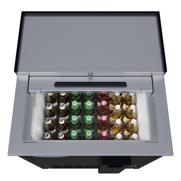 Koolmore 25 in. Commercial Bottle Cooler in Black with Built-In Opener, ETL Listed, 5 cu. ft. - KM-BOC25-BK