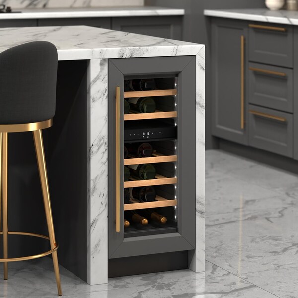 Koolmore Reserve 15 in. Under-Counter Panel Ready Dual Zone Built-in Wine Cooler with 23 Bottle Cap - KM-CW28DZ-WPR