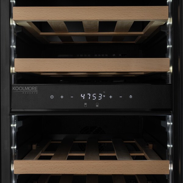 Koolmore Reserve 15 in. Under-Counter Panel Ready Dual Zone Built-in Wine Cooler with 23 Bottle Cap - KM-CW28DZ-WPR