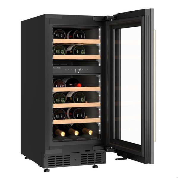 Koolmore Reserve 15 in. Under-Counter Panel Ready Dual Zone Built-in Wine Cooler with 23 Bottle Cap - KM-CW28DZ-WPR