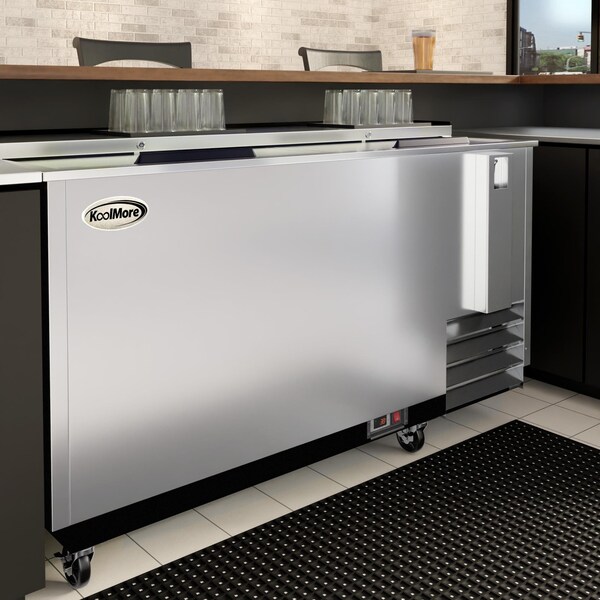 Koolmore 65 in. Commercial Bottle Cooler in Stainless-Steel with Built-In Opener, ETL Listed, 19 cu. ft. - KM-BOC65-SS