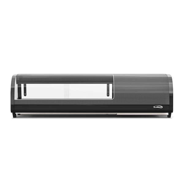 Koolmore 46 in. Glass Sushi Countertop Display Refrigerator with 4 Stainless Steel Trays in Black - KM-SR46-BK
