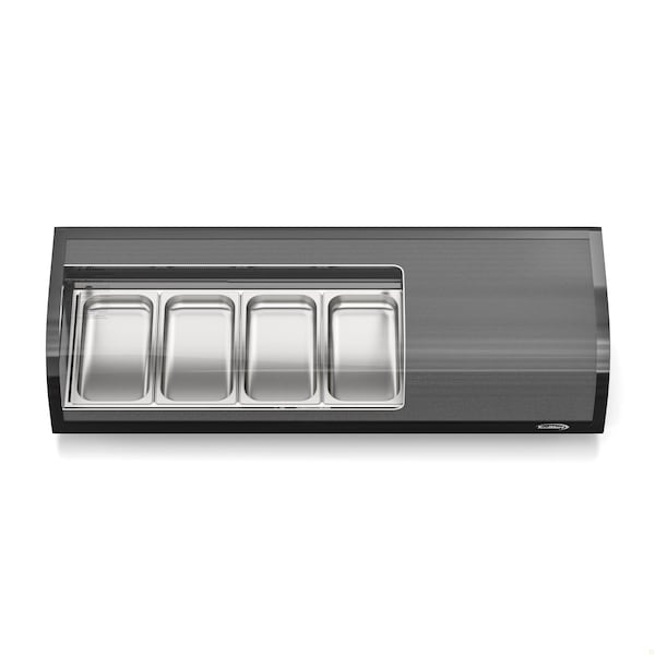 Koolmore 46 in. Glass Sushi Countertop Display Refrigerator with 4 Stainless Steel Trays in Black - KM-SR46-BK