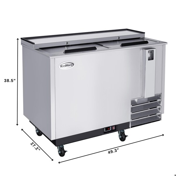 Koolmore 50 in. Commercial Bottle Cooler in Stainless-Steel with Built-In Opener, ETL Listed, 14 cu. ft. - KM-BOC50-SS