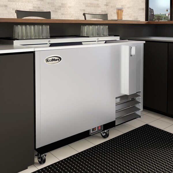 Koolmore 50 in. Commercial Bottle Cooler in Stainless-Steel with Built-In Opener, ETL Listed, 14 cu. ft. - KM-BOC50-SS