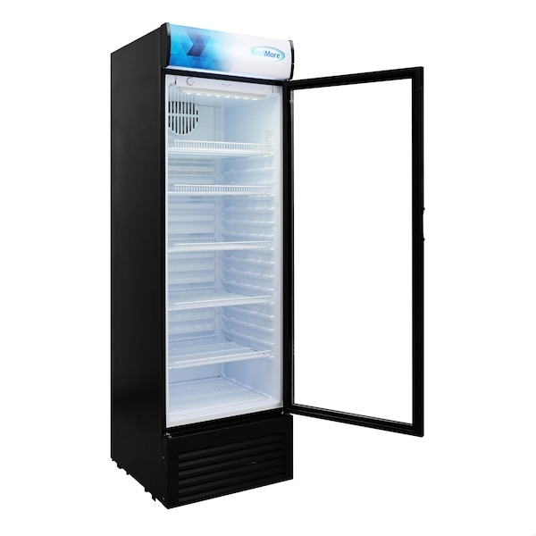 Koolmore 26 in. Commercial Merchandiser Refrigerator with LED Lights, 15 Cu. Ft. in Black KM-MDR-1GD-15C - KM-MDR-1GD-15C