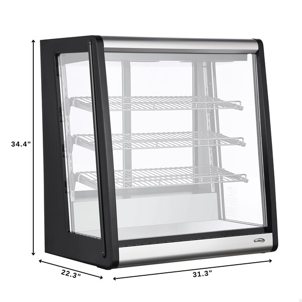 Koolmore 31 in. 4-Tier Commercial Countertop Display Refrigerator in Stainless-Steel - CDC-69-SS