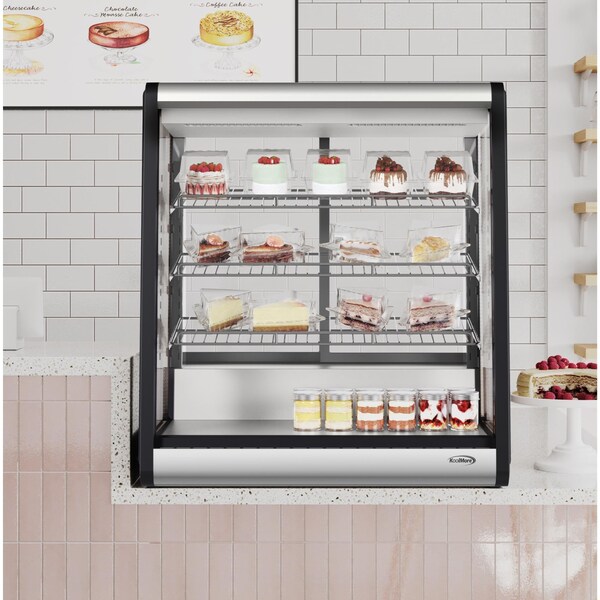 Koolmore 31 in. 4-Tier Commercial Countertop Display Refrigerator in Stainless-Steel - CDC-69-SS