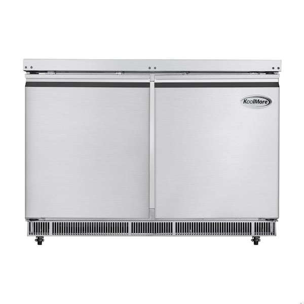 Koolmore 48 in. Commercial Refrigerated Prep Station Cold Table, Refrigerator with 9 Pan Storage - KM-RBT-48C