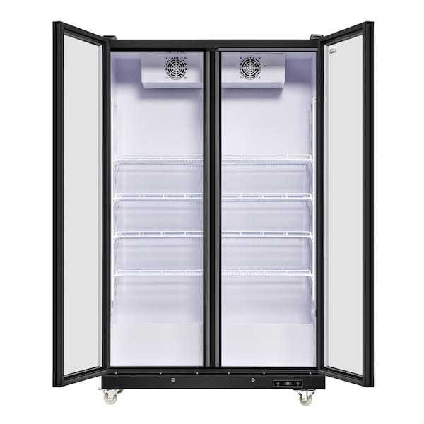 Koolmore 47 in. Commercial 2 Fully Glass Door Merchandiser Refrigerator, 30 Cu. Ft., ETL Listed in Black - KM-MDR-2FGD