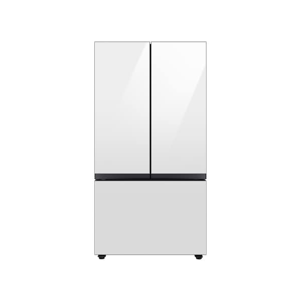 Almo 30 cu. ft. Smart BESPOKE 3-Door Refrigerator with AutoFill Water Pitcher in White Glass - RF30BB620012AA