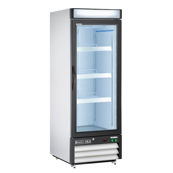 Maxx Cold Refrigerator 16 cu.ft., Single Door, Comm. Merchandiser, White/Glass - MXM1-16R