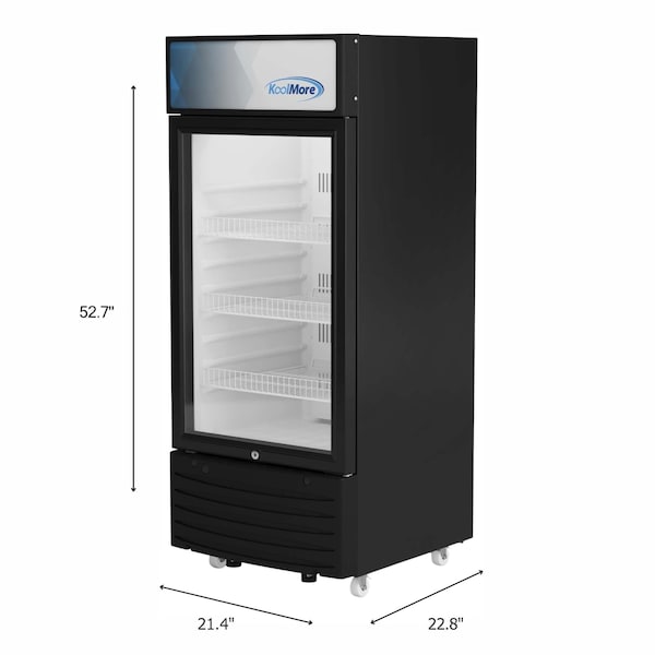 Koolmore 6 cu. ft. One Glass Door Commercial Display Merchandiser Refrigerator KM-MDR-1D-6C - KM-MDR-1D-6C