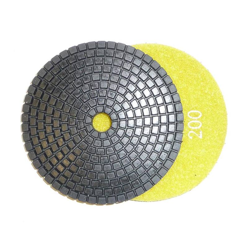 JHX Almohadillas de Pulido Húmedo de Diamante de 4 pulgadas para Granito/Concreto (Set de 7 piezas) (1 Grit cada pieza) - JHXR205SET7