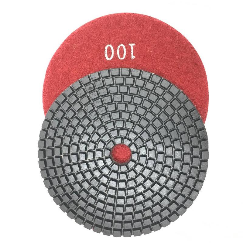 JHX Almohadillas de Pulido Húmedo de Diamante de 4 pulgadas para Granito/Concreto (Set de 7 piezas) (1 Grit cada pieza) - JHXR205SET7