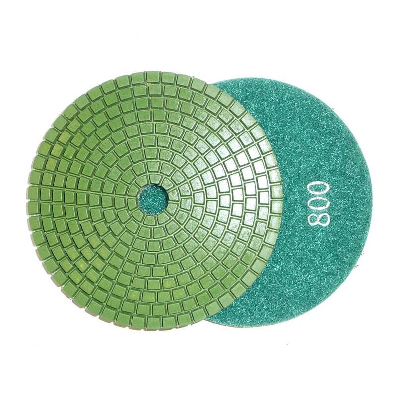 JHX Almohadillas de Pulido Húmedo de Diamante de 4 pulgadas para Granito/Concreto (Set de 7 piezas) (1 Grit cada pieza) - JHXR205SET7
