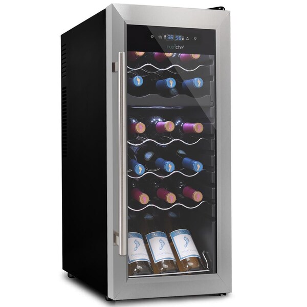 Nutrichef 18Bottles Compressor Wine Cooler Dual-Zo, PKCWCDS185 - PKCWCDS185