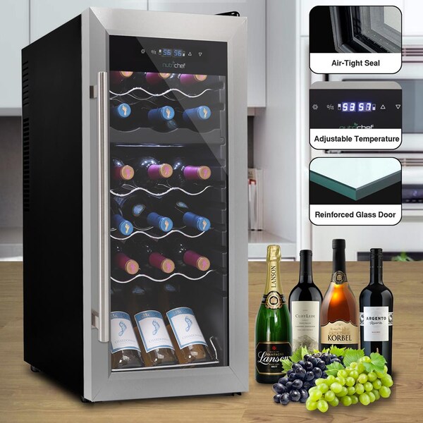 Nutrichef 18Bottles Compressor Wine Cooler Dual-Zo, PKCWCDS185 - PKCWCDS185