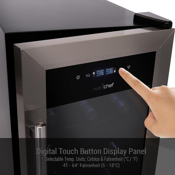 Nutrichef 18Bottles Compressor Wine Cooler Dual-Zo, PKCWCDS185 - PKCWCDS185