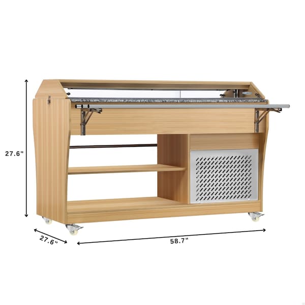 Koolmore 59 in. Commercial Refrigerated Buffet Table with Capacity for 4 Full-Size GN Pans, Serving Rail - KM-RBT-54ACS