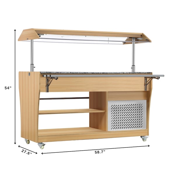 Koolmore 59 in. Commercial Refrigerated Buffet Table with Capacity for 4 Full-Size GN Pans, Serving Rail - KM-RBT-54ACS