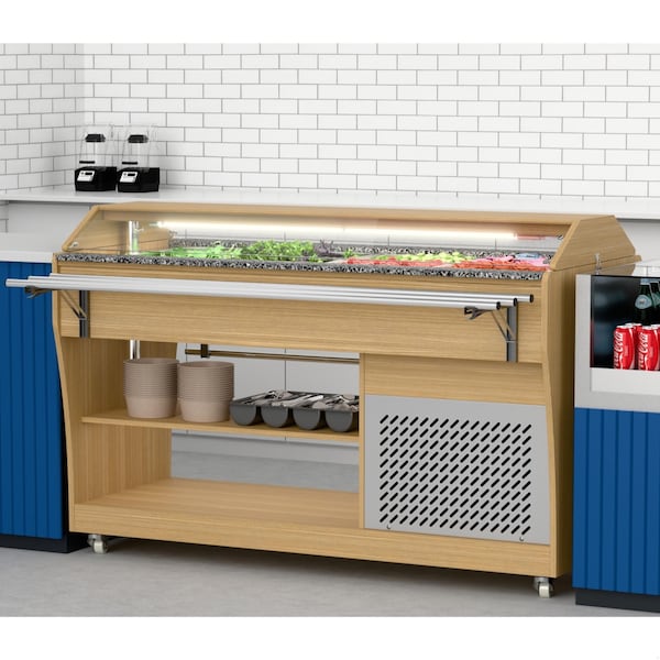 Koolmore 59 in. Commercial Refrigerated Buffet Table with Capacity for 4 Full-Size GN Pans, Serving Rail - KM-RBT-54ACS