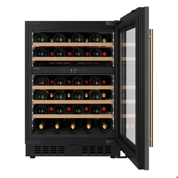 Koolmore Reserve 24 in. Under-Counter Panel Ready Dual Zone Built-in Wine Cooler with 45 Bottle Cap - KM-CW46DZ-WPR