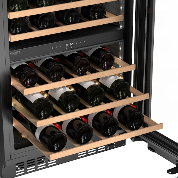 Koolmore Reserve 24 in. Under-Counter Panel Ready Dual Zone Built-in Wine Cooler with 45 Bottle Cap - KM-CW46DZ-WPR