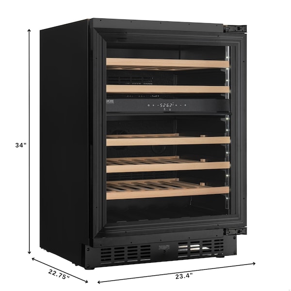 Koolmore Reserve 24 in. Under-Counter Panel Ready Dual Zone Built-in Wine Cooler with 45 Bottle Cap - KM-CW46DZ-WPR