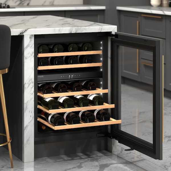 Koolmore Reserve 24 in. Under-Counter Panel Ready Dual Zone Built-in Wine Cooler with 45 Bottle Cap - KM-CW46DZ-WPR