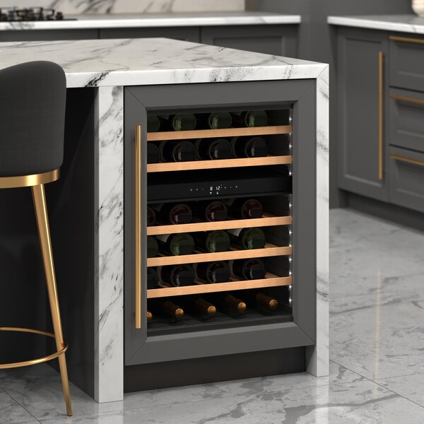 Koolmore Reserve 24 in. Under-Counter Panel Ready Dual Zone Built-in Wine Cooler with 45 Bottle Cap - KM-CW46DZ-WPR